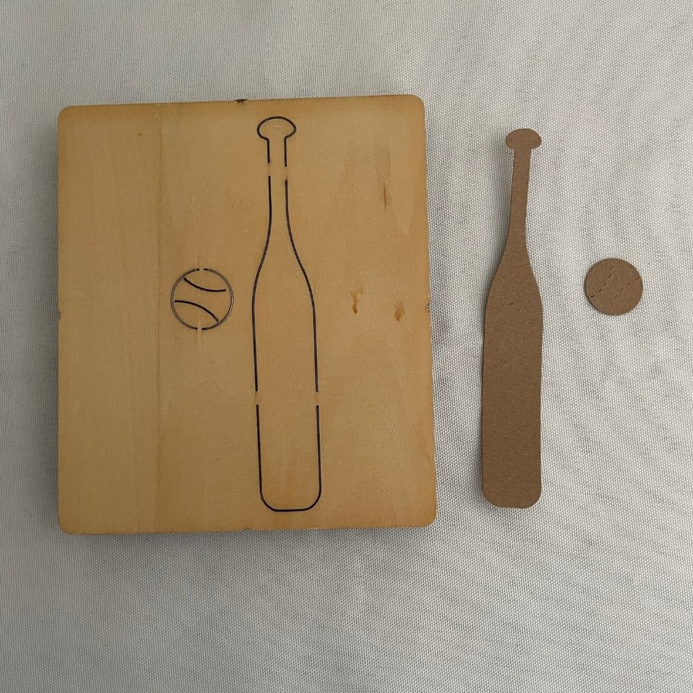 AccuCut Home Run Hitters Die #40018 Vintage, Baseball Bat and Baseball Die